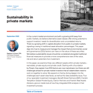 Sustainability in private markets