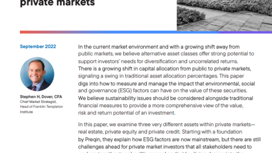 Sustainability in private markets