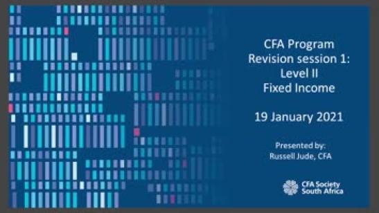 Level II CFA Program Revision Session: Fixed Income