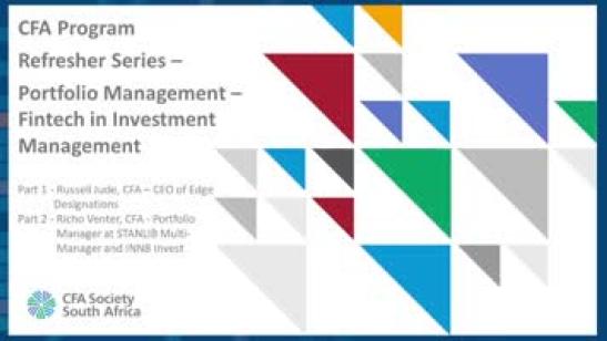 CPD Verifiable: CFA Program Refresher webinar series: Portfolio Management – Fintech in Investment Management