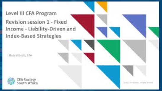 Level III CFA Program Revision session: Fixed Income - Index-Based Strategies
