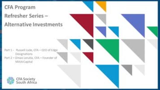 CPD Verifiable: CFA Program Refresher webinar series: Alternative Investments