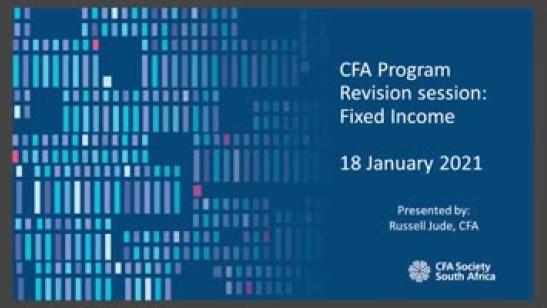 Level I CFA Program Revision Session: Fixed Income