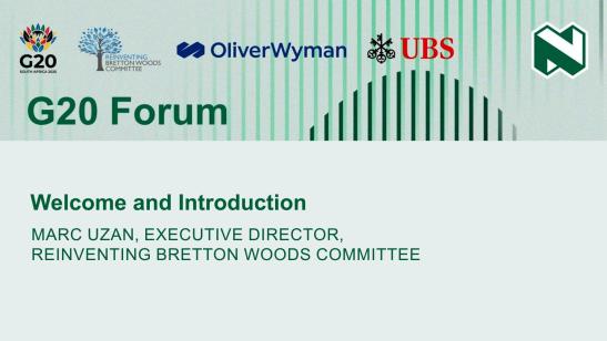 UBS G20 Event I Welcome & Introduction