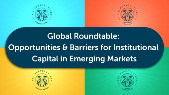 PIC Perspectives: G20 Dialogues I Global Roundtable - Opportunities and Barriers for Institutional Capital in Emerging Markets